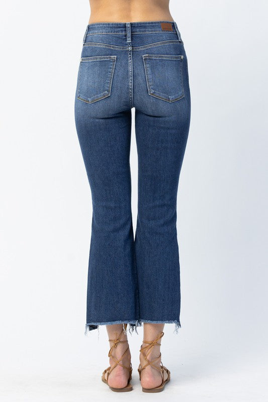 Judy Blue Mid Rise Cropped Boot Cut Jeans