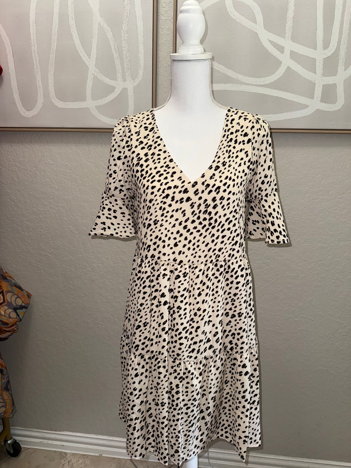 Spotted Tan Dress