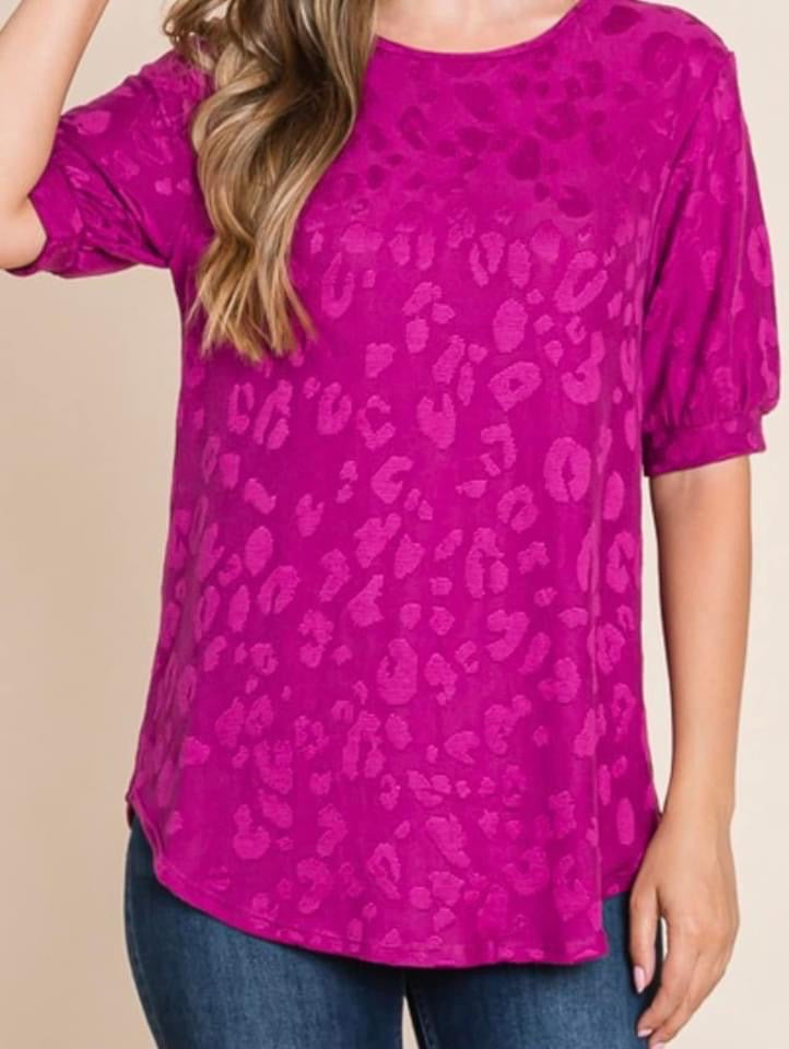 Violet leopard blouse