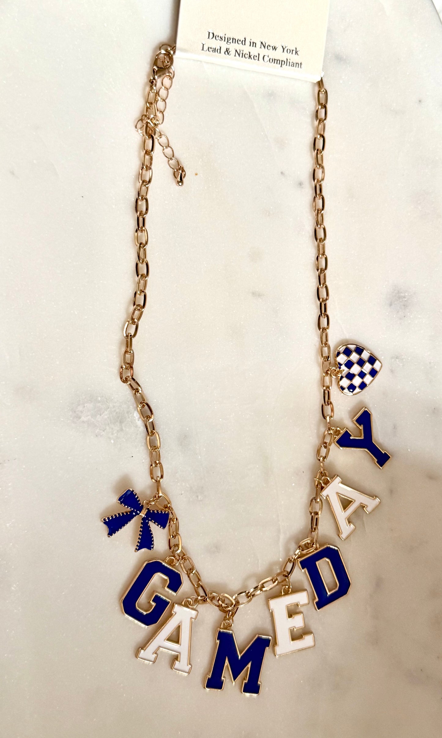 Maroon/Burgundy White Game Day Necklace