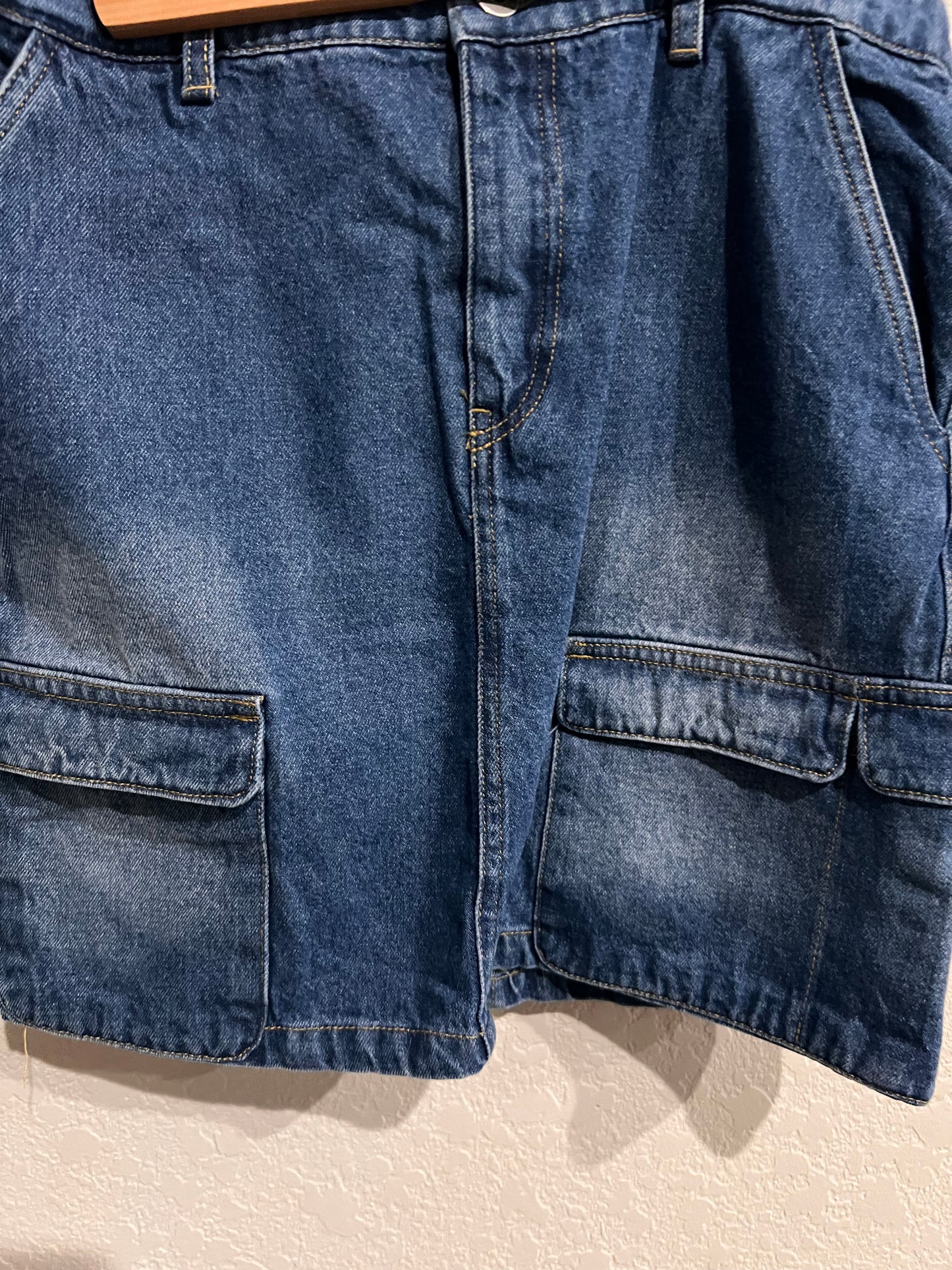 Denim Skirt with elastic waist