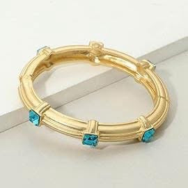 Gold and Turquoise colored stone bracelet