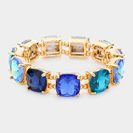 Different shades of blue faux stone bracelet