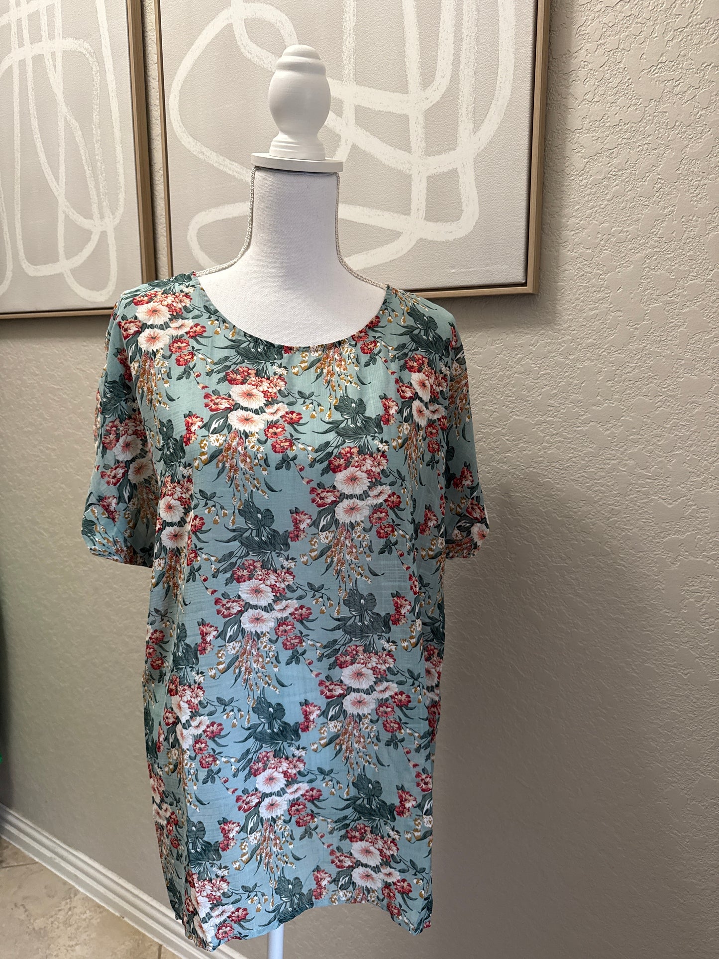 Umgee Mint Floral Blouse