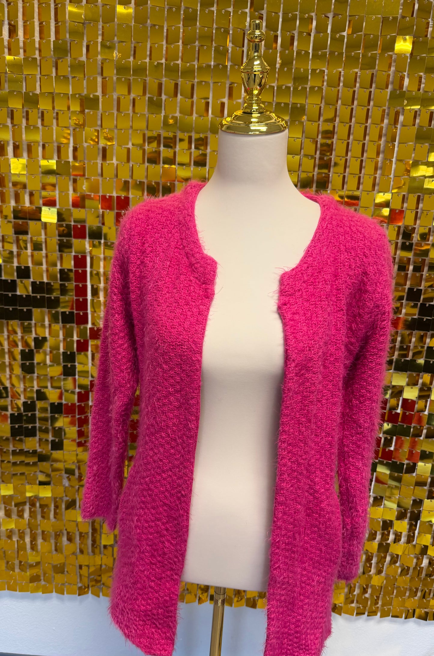 Thick pink soft cardigan