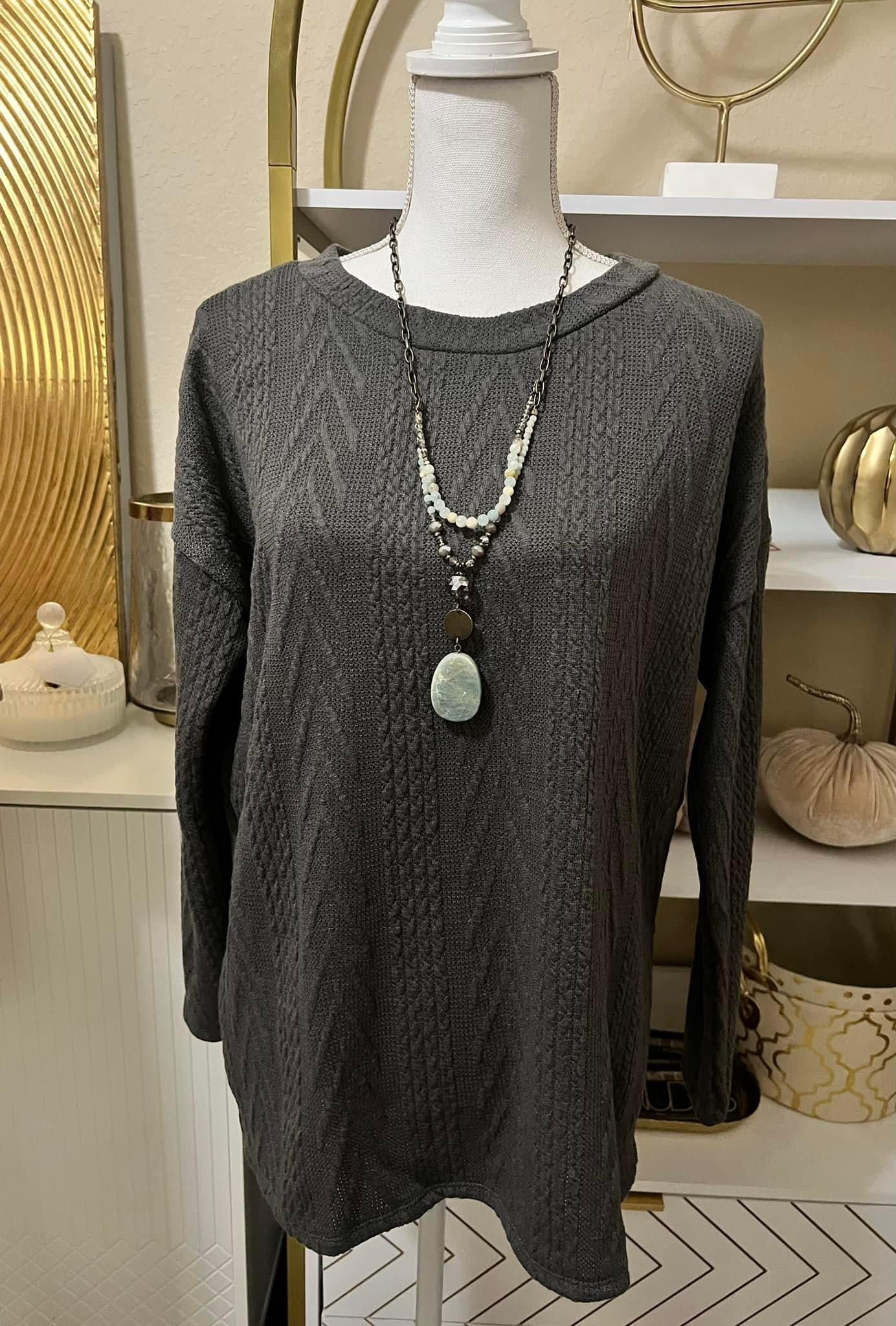 Charcoal Gray Blouse