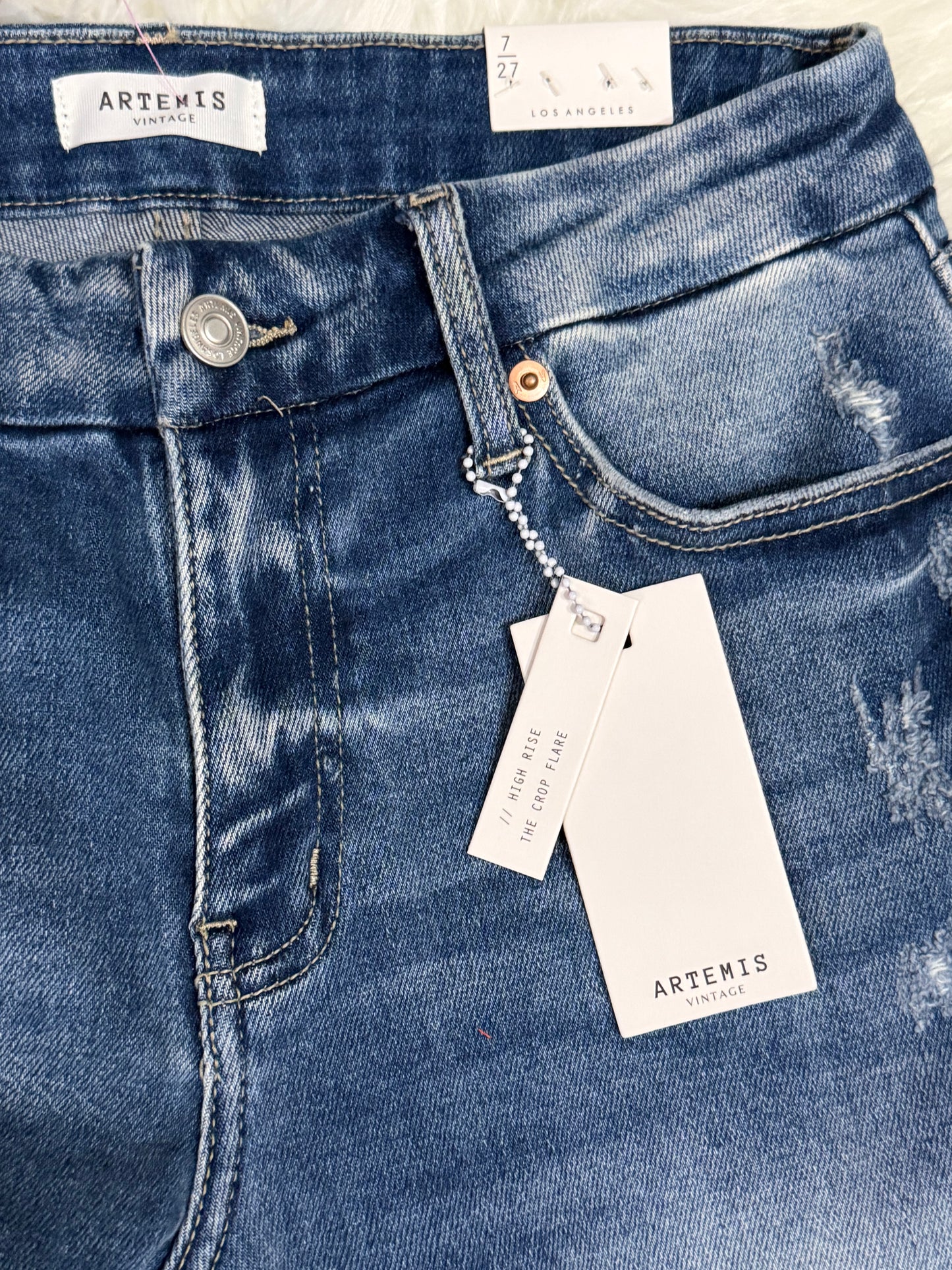 Artemis High Rise Crop Flare Jeans Size 7