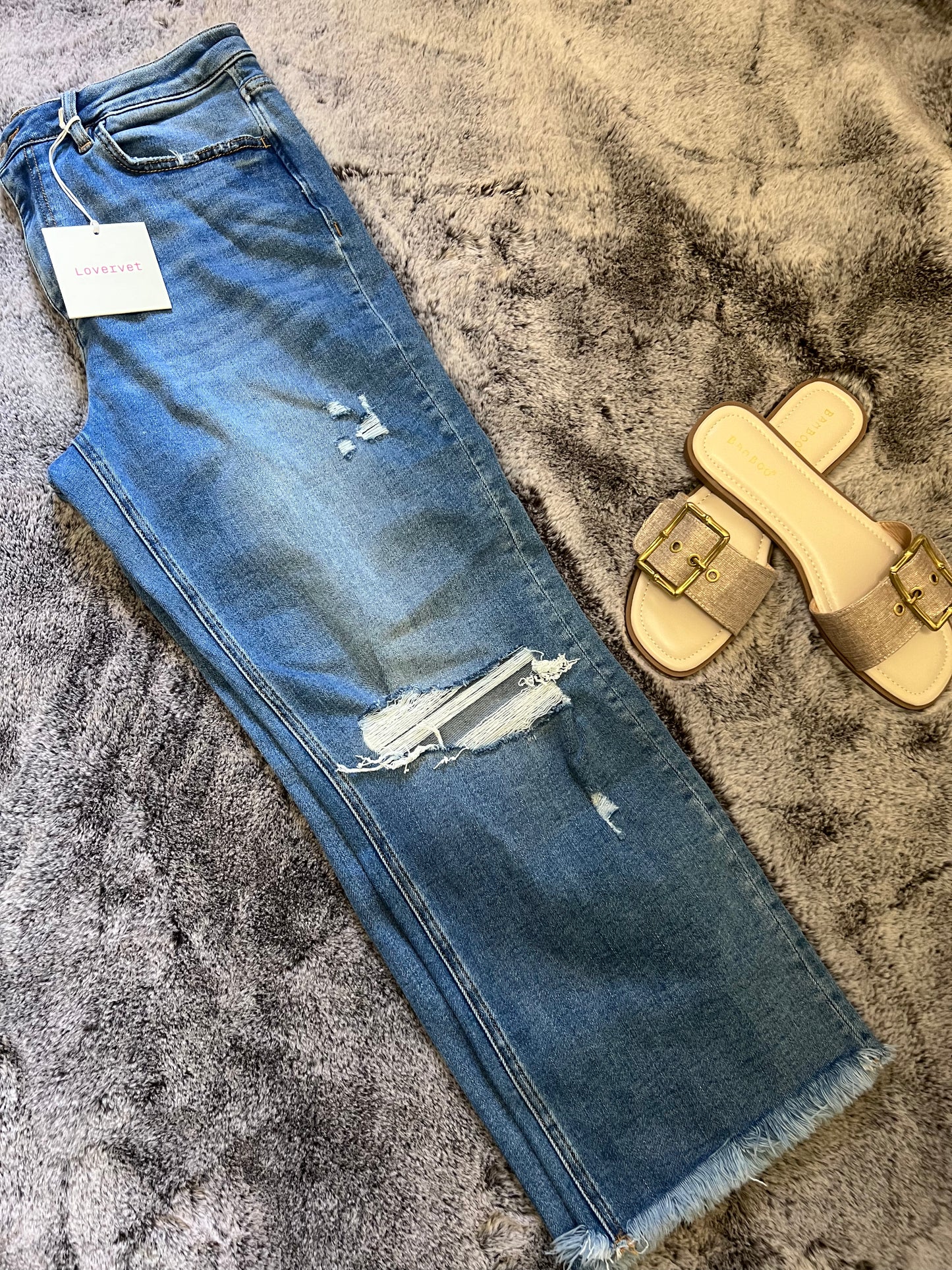 Lovervet Distressed Straight Leg Jeans