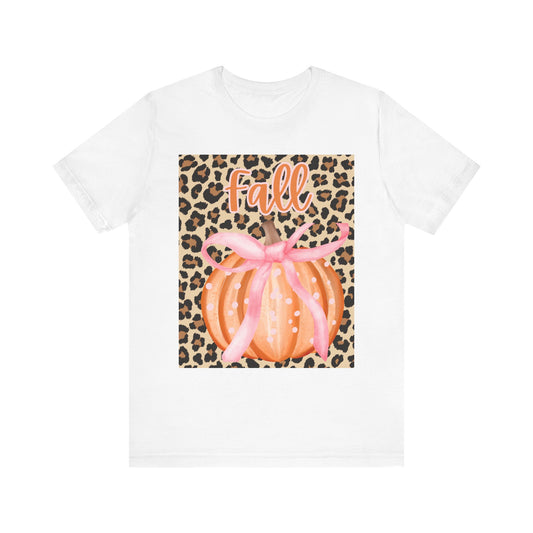 Fall-Themed Unisex Jersey Tee, Perfect for Autumn Celebrations, Casual Wear, Gift for Friends, Pumpkin Design, Trendy Fall Fashion