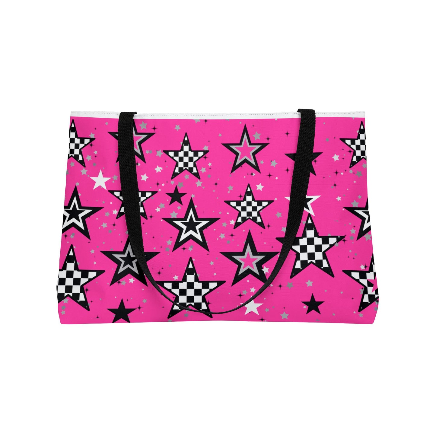 Stylish Starry Pink Weekender Tote Bag - Perfect for Travel, Beach Days, Gym, Gifts, Vacation, School, Dance, and Shopping