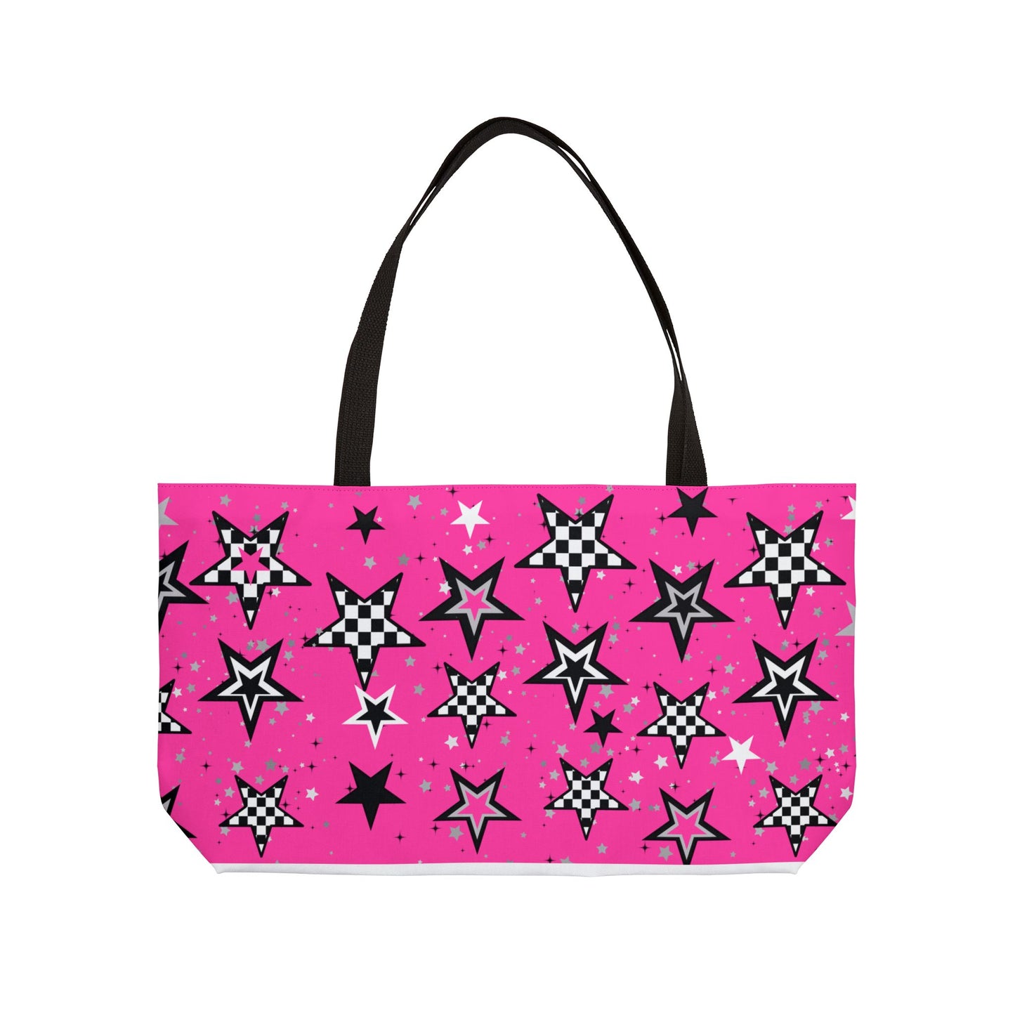 Stylish Starry Pink Weekender Tote Bag - Perfect for Travel, Beach Days, Gym, Gifts, Vacation, School, Dance, and Shopping