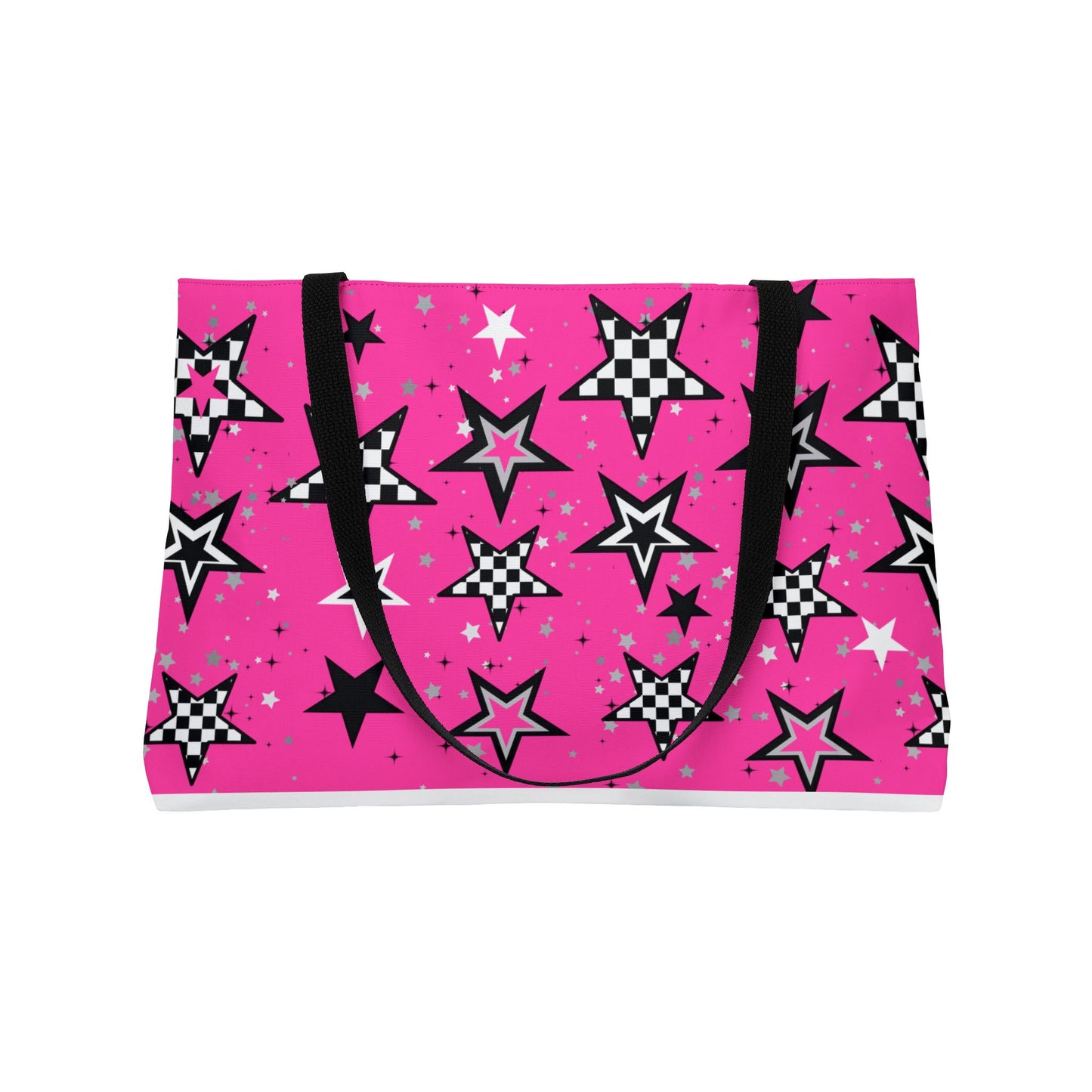 Stylish Starry Pink Weekender Tote Bag - Perfect for Travel, Beach Days, Gym, Gifts, Vacation, School, Dance, and Shopping