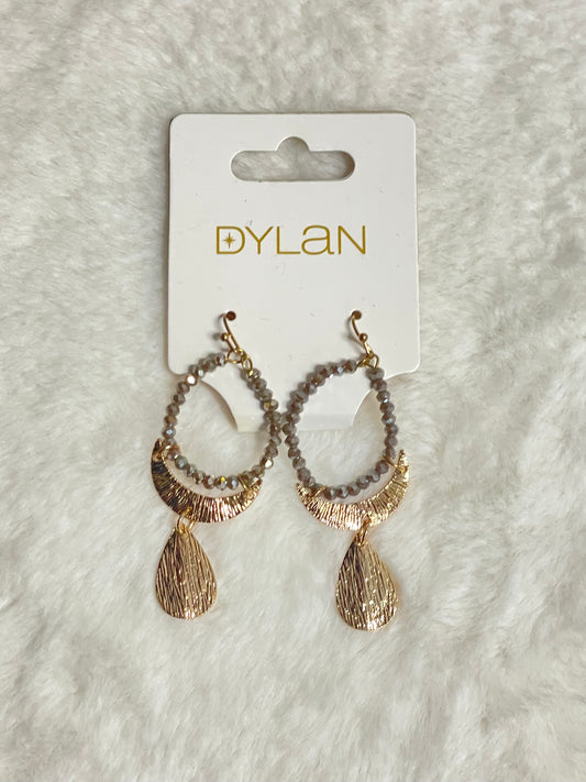Dangly Gold & Beaded Earrings
