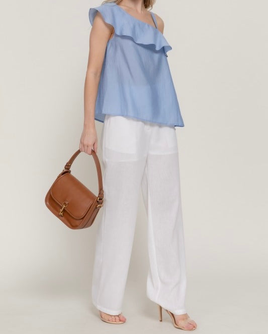 Sky Blue Asymmetrical Top