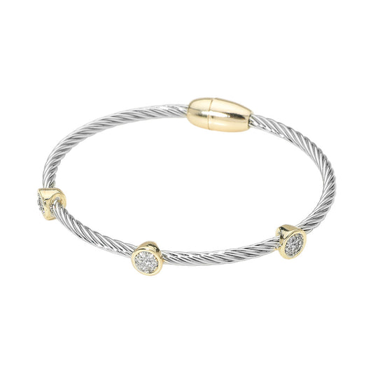 Two toned metal magnetic clasp bracelet