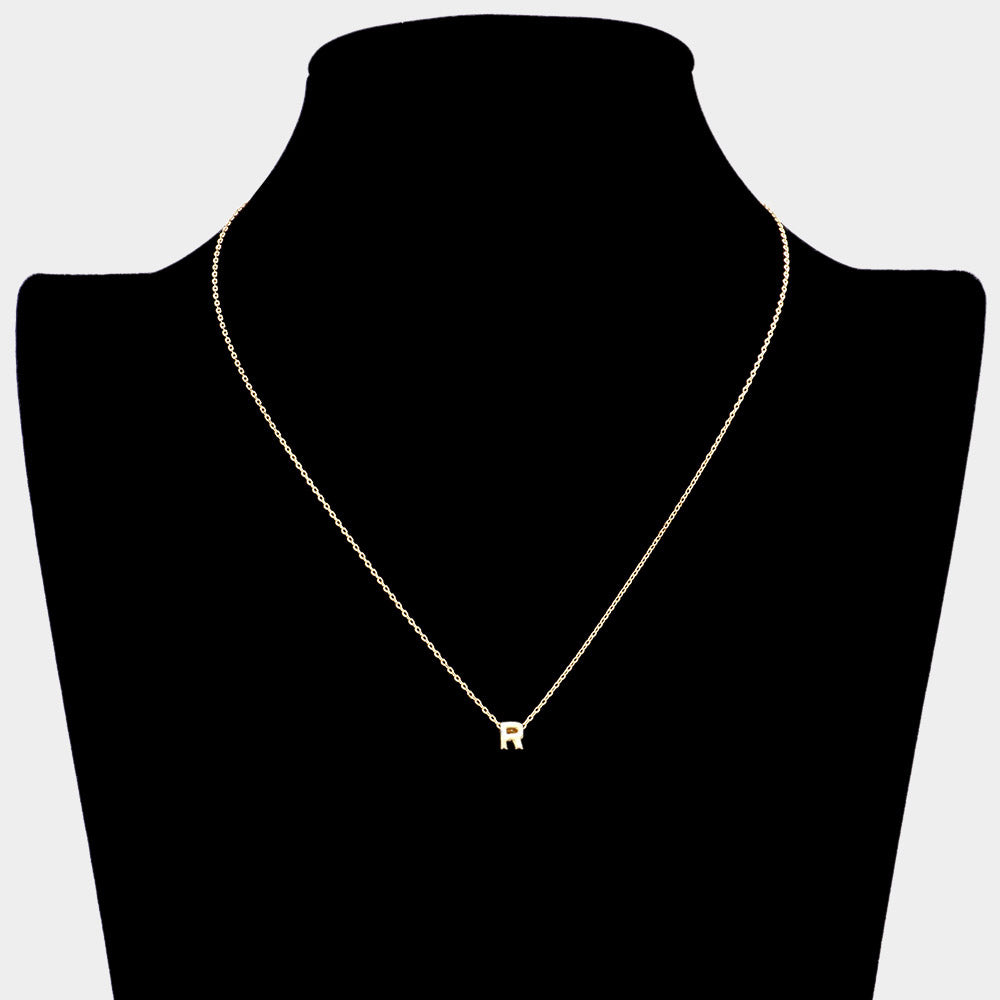 Gold dipped initial R necklace