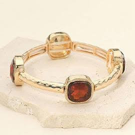 Gold and Brown Stone Bracelet