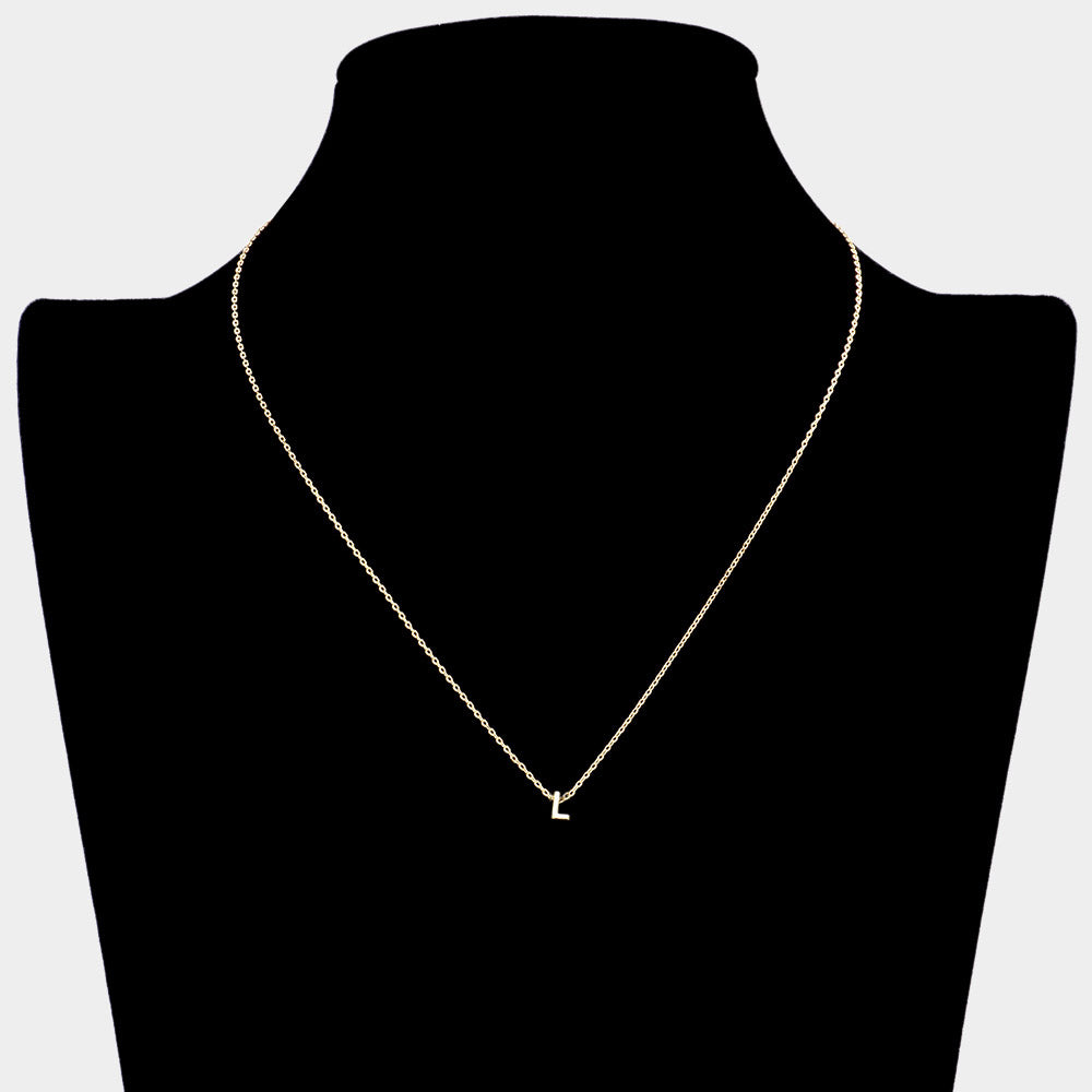 Gold dipped initial L necklace