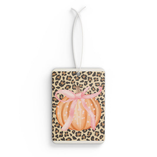 Leopard Print Pumpkin Car Air Freshener, Fall Decor, Halloween Gift, Home Fragrance, Car Accessories, Pumpkin Spice Aroma