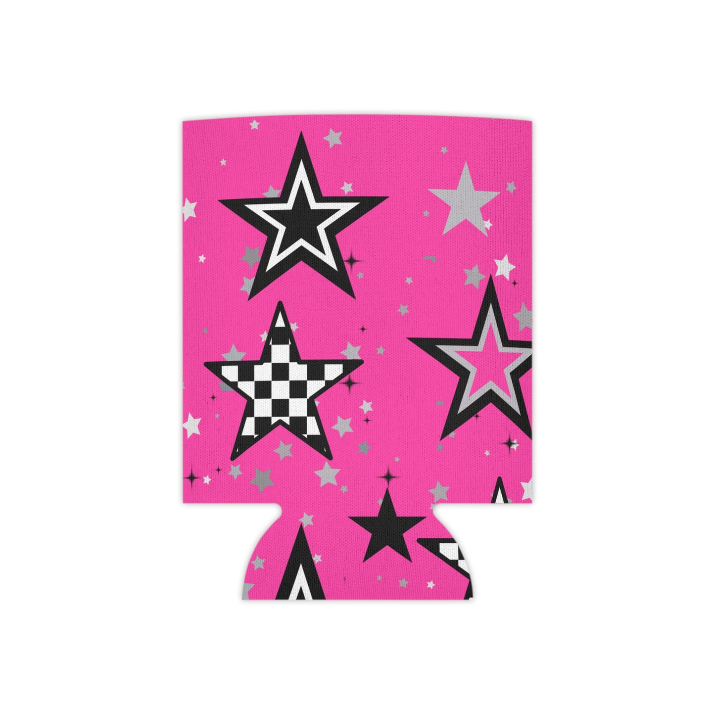Starry Pink Can Cooler, Fun Drink Sleeve, Party Favor, Festival Accessory, Gift for Her, Summer BBQ, Star