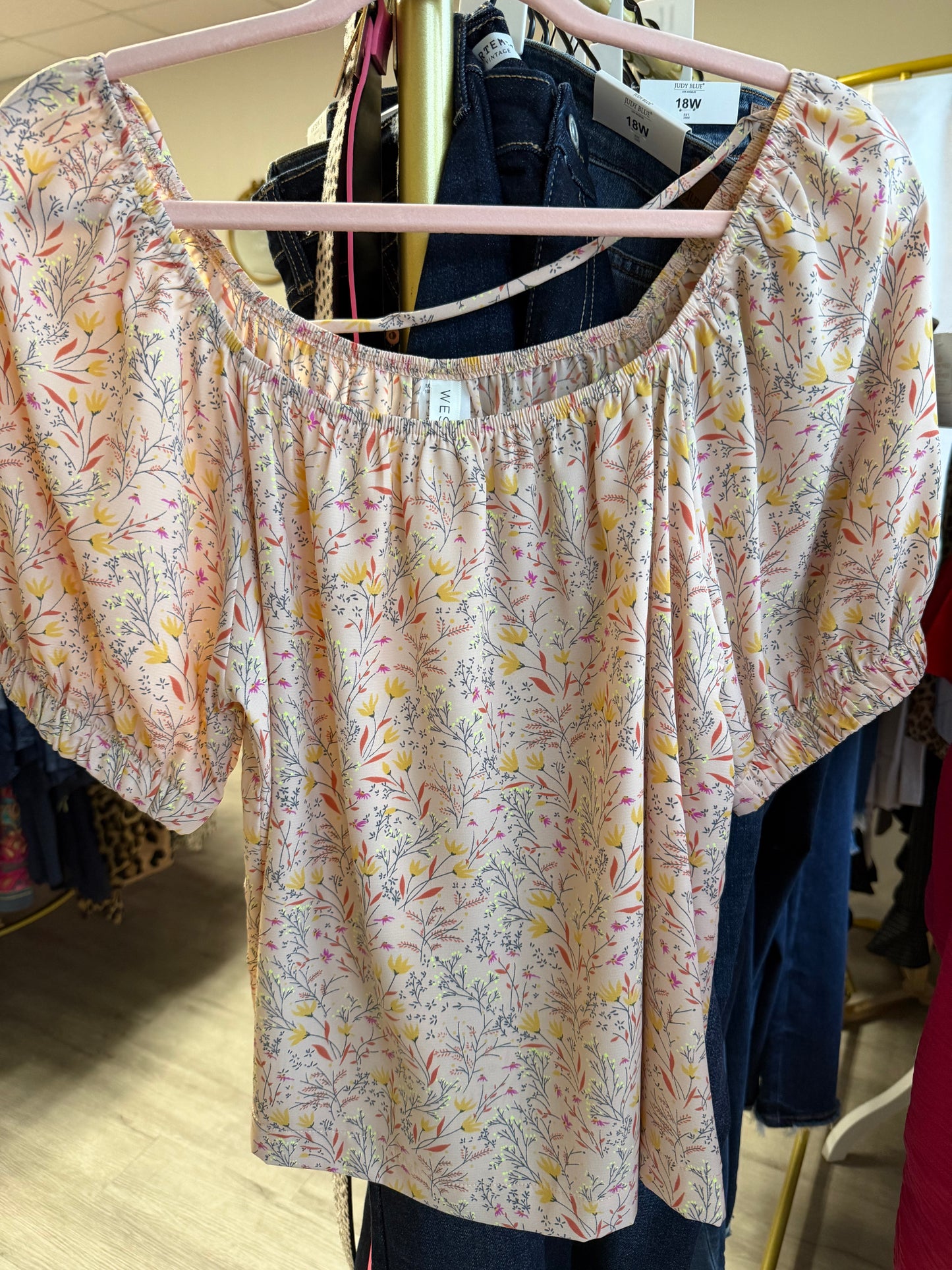 Peach Floral Top