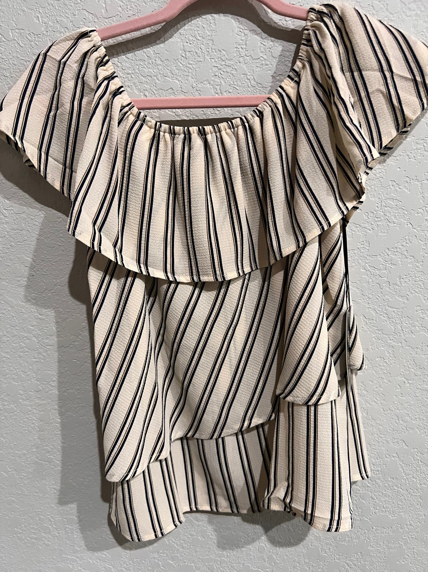 Layered Ruffle top with ribbon tie back