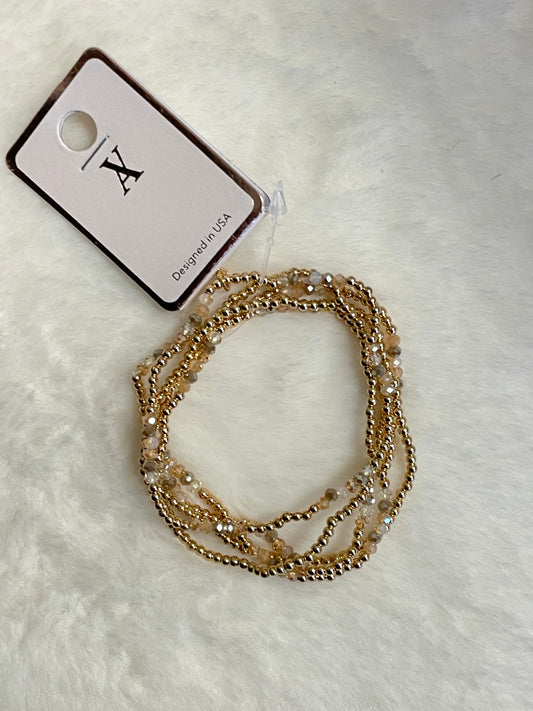 Multi-Strand Gold Beaded Bracelet