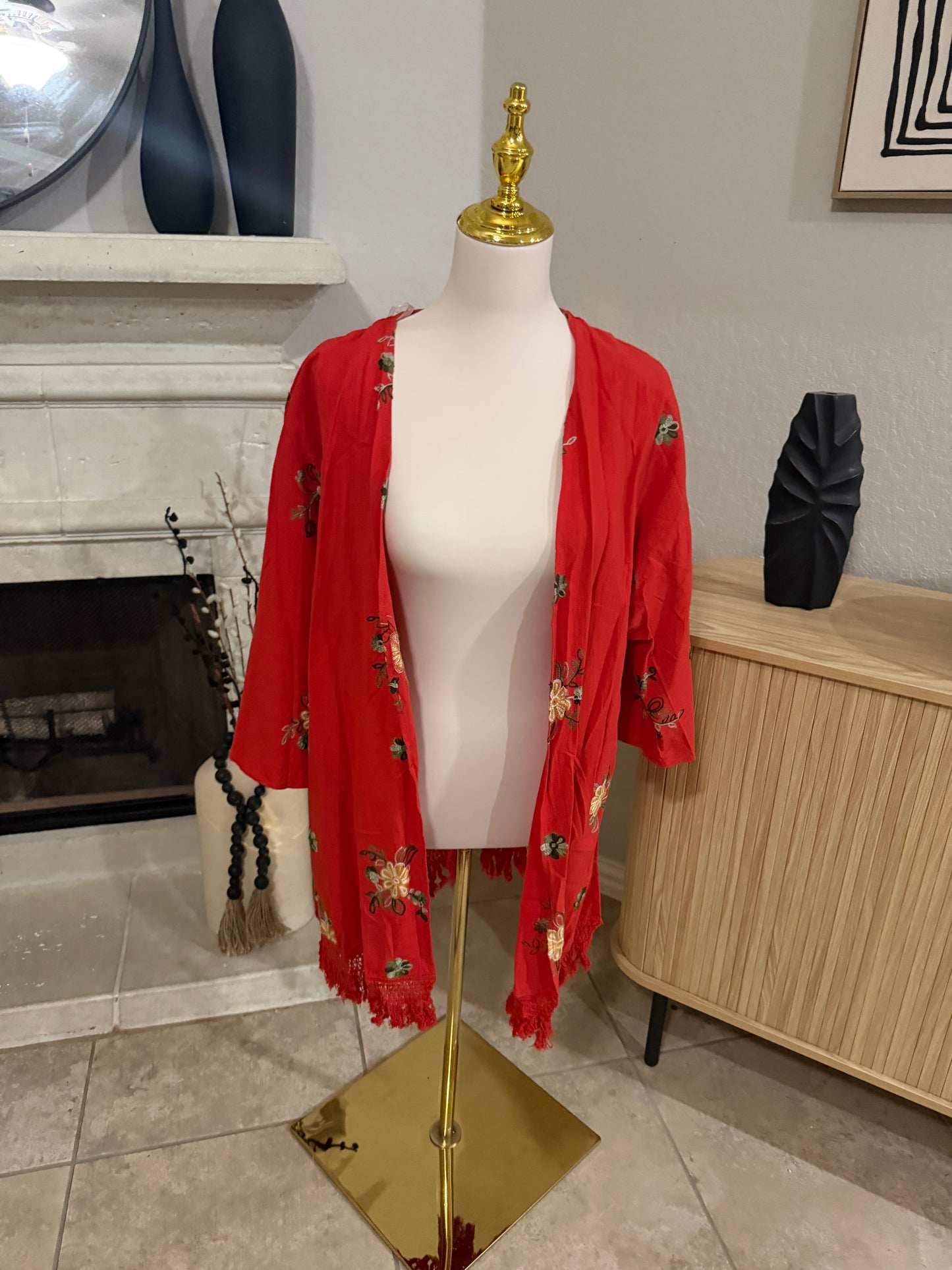 Red Cover Up Cardigan
