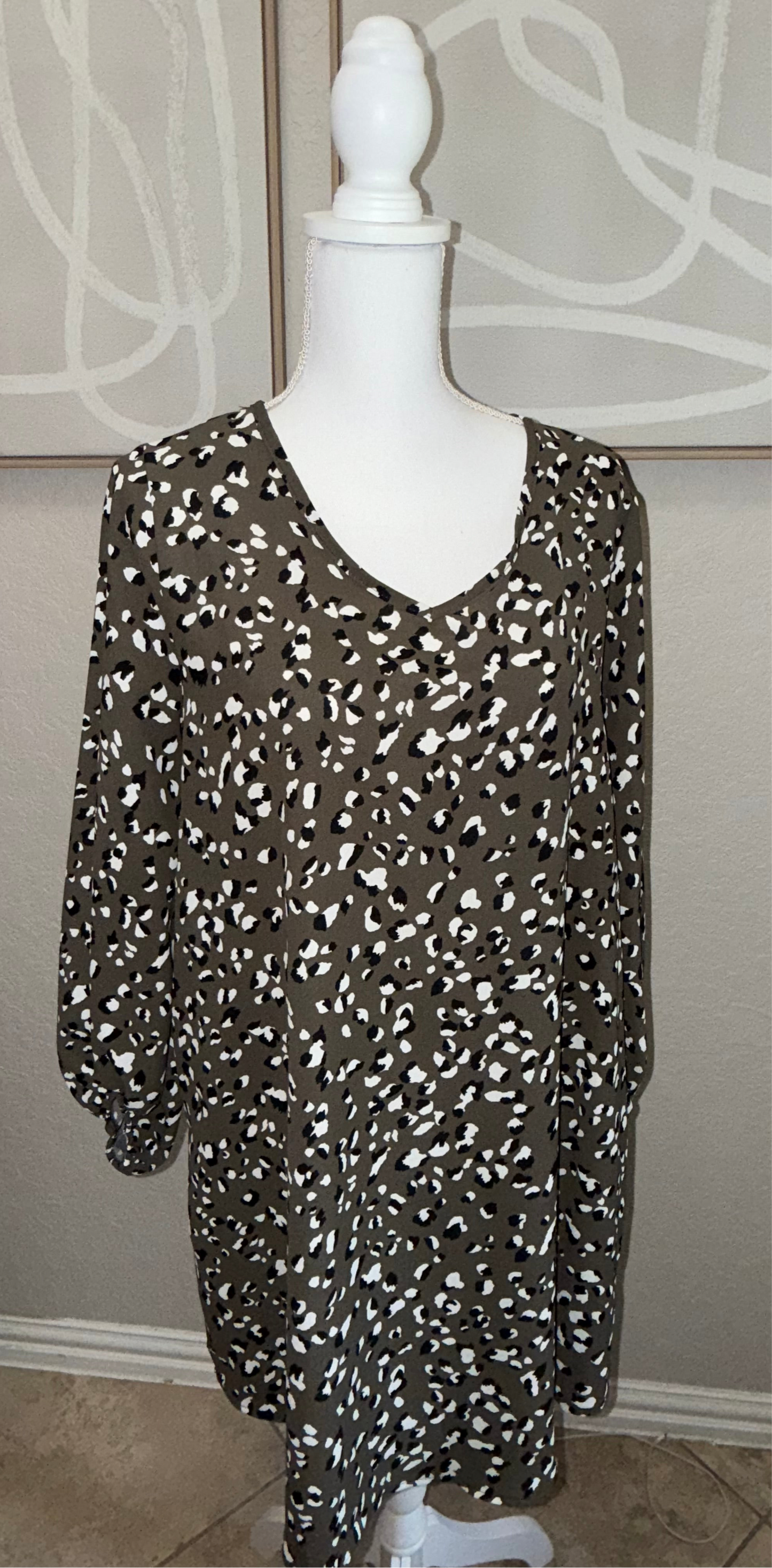 Olive Leopard Dress