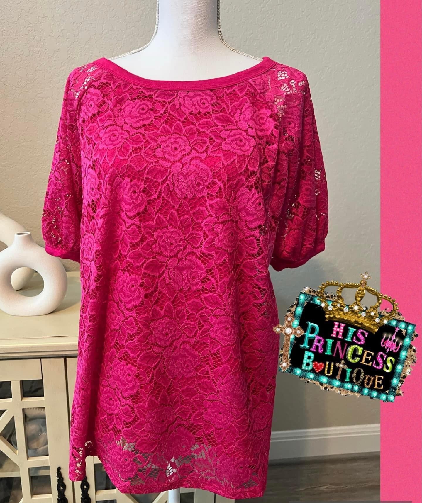 Fuchsia Lace Top