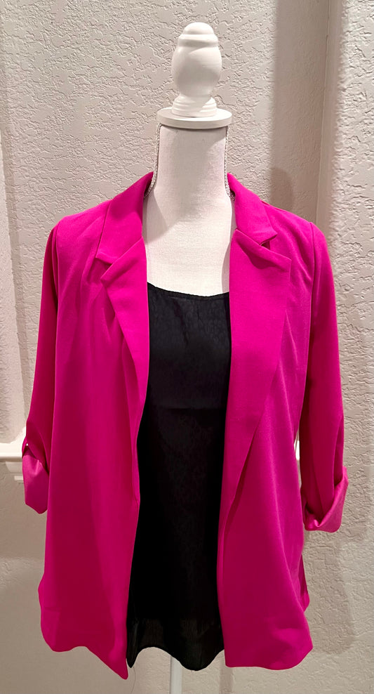 Fuchsia Lightweight Blazer Jacket