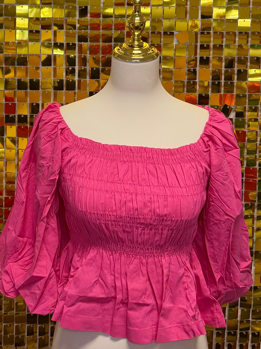 Hot pink peplum top
