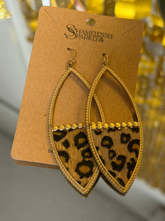 Gold Leopard Earrings