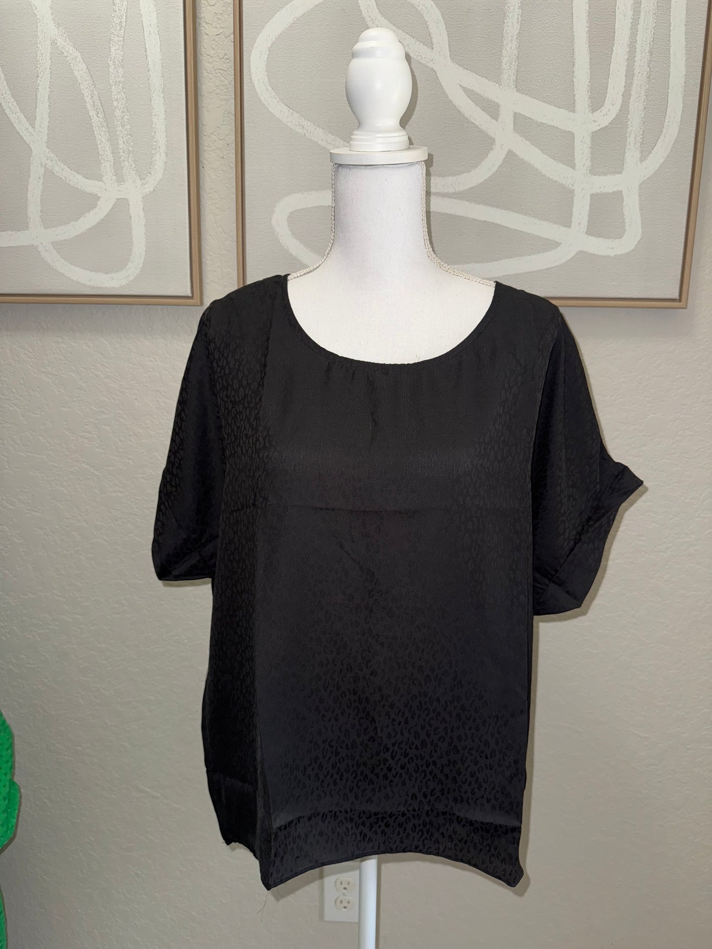 Umgee Black Leopard Blouse