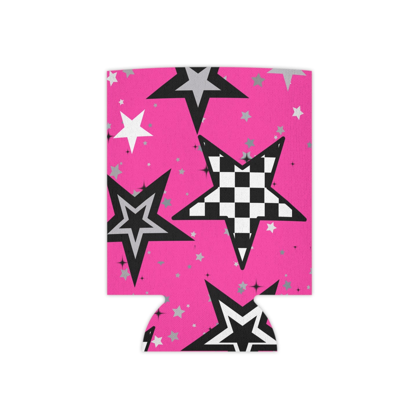 Starry Pink Can Cooler, Fun Drink Sleeve, Party Favor, Festival Accessory, Gift for Her, Summer BBQ, Star