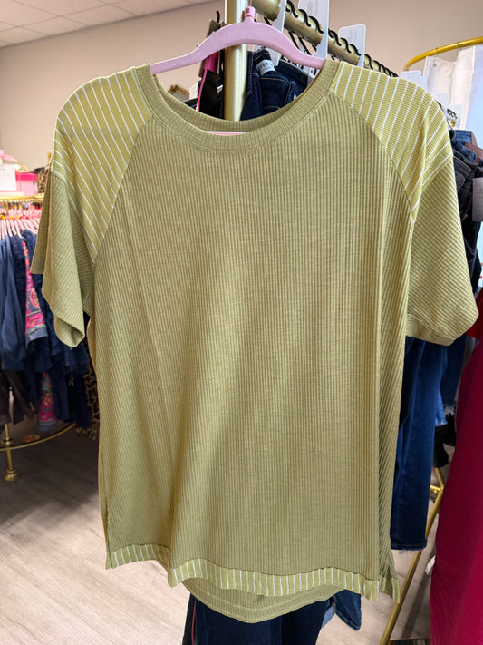 Mustard Stripe with solid top