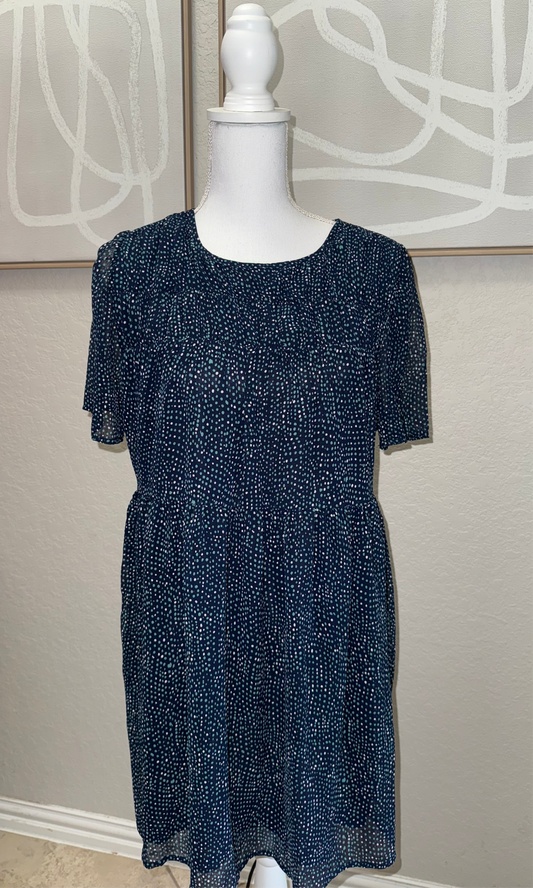 Navy Polka Dot Dress
