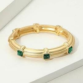 Gold with Emerald Stone Bracelet