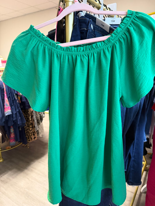 Emerald Green Flowy Blouse