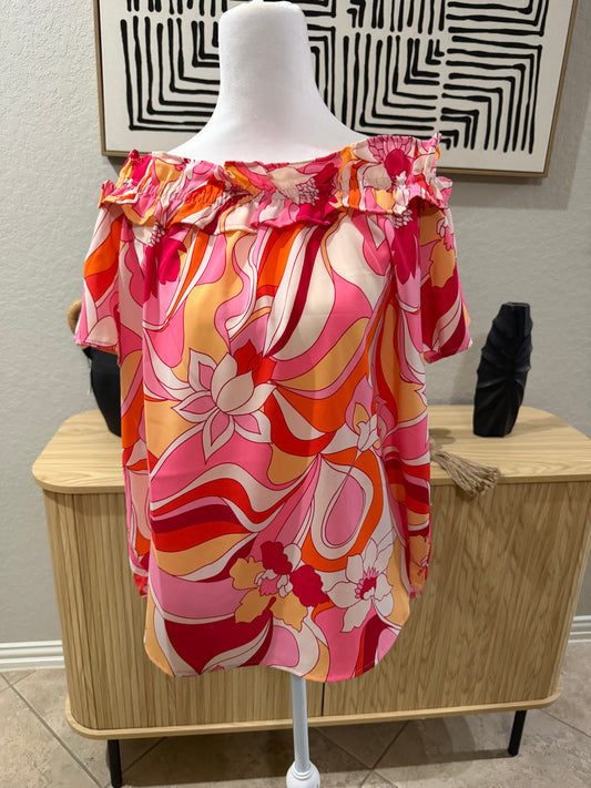 Red Retro Groovy Top