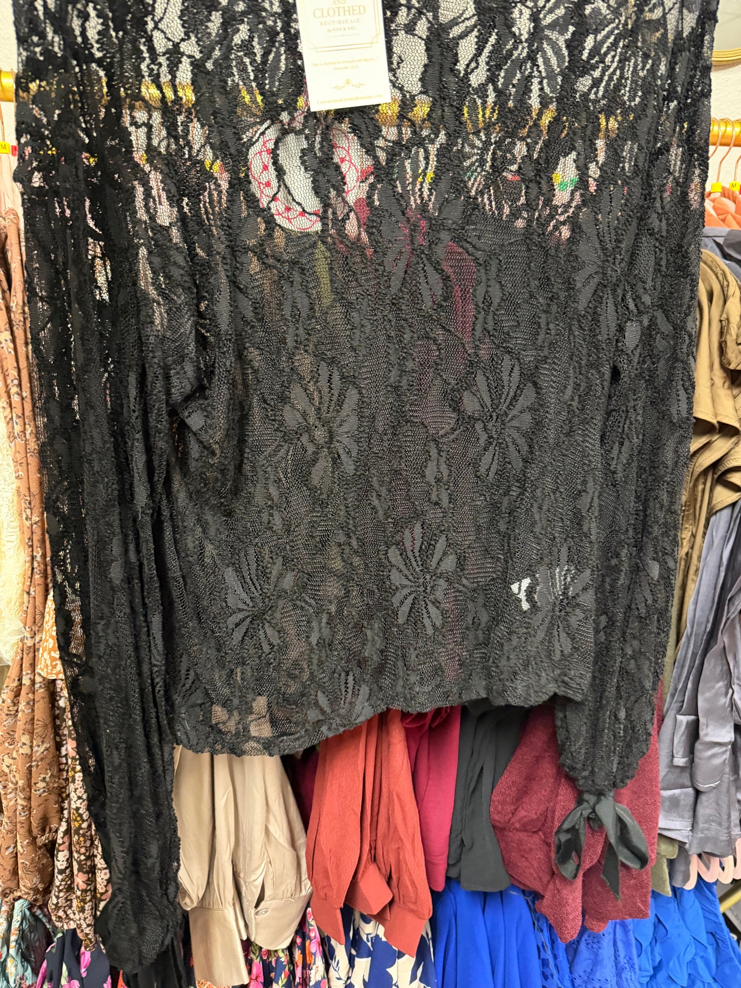 Black Lace Long Sleeve Blouse