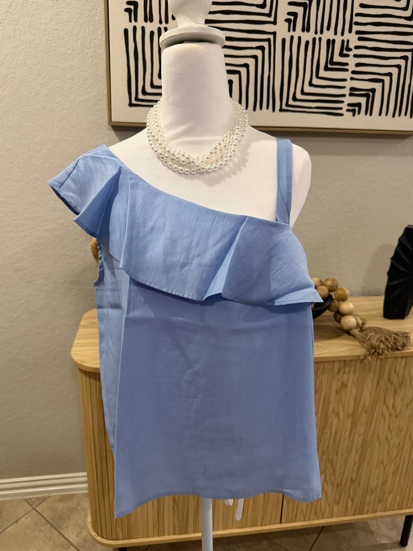 Sky Blue Asymmetrical Top