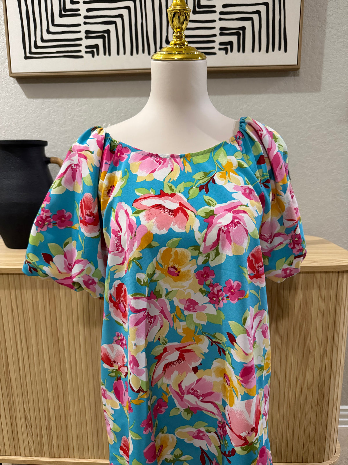 Turquoise floral top