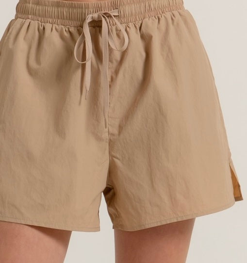 Khaki work out/athletic shorts