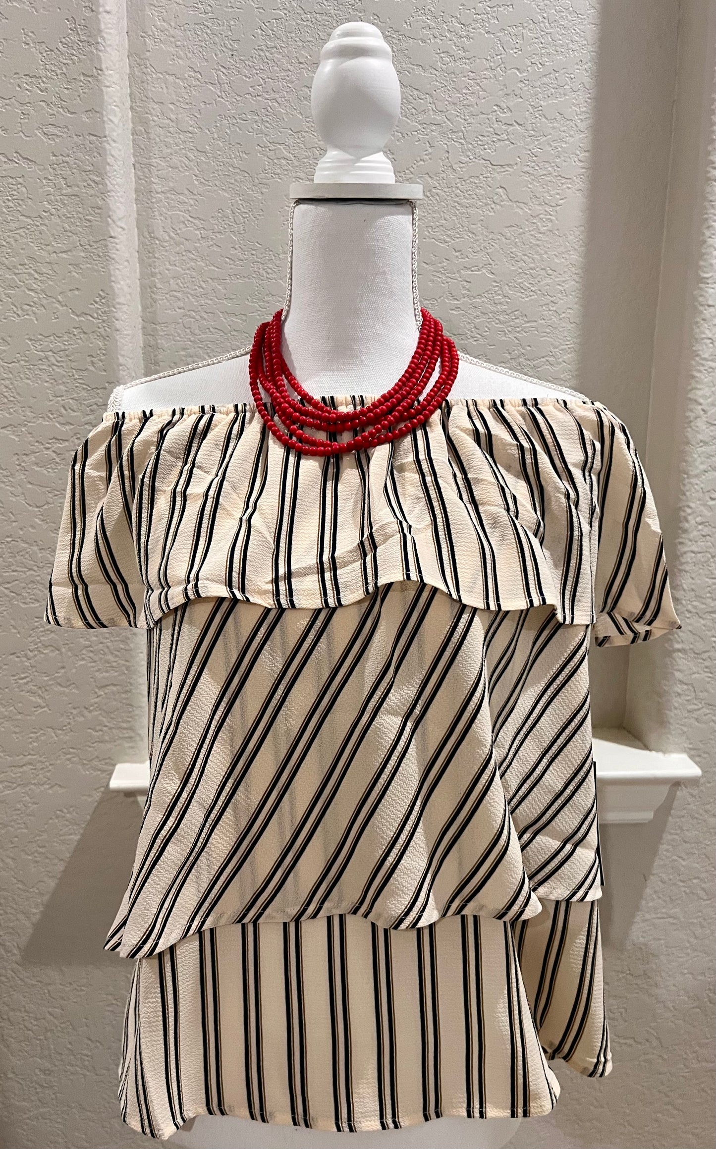 Layered Ruffle top with ribbon tie back