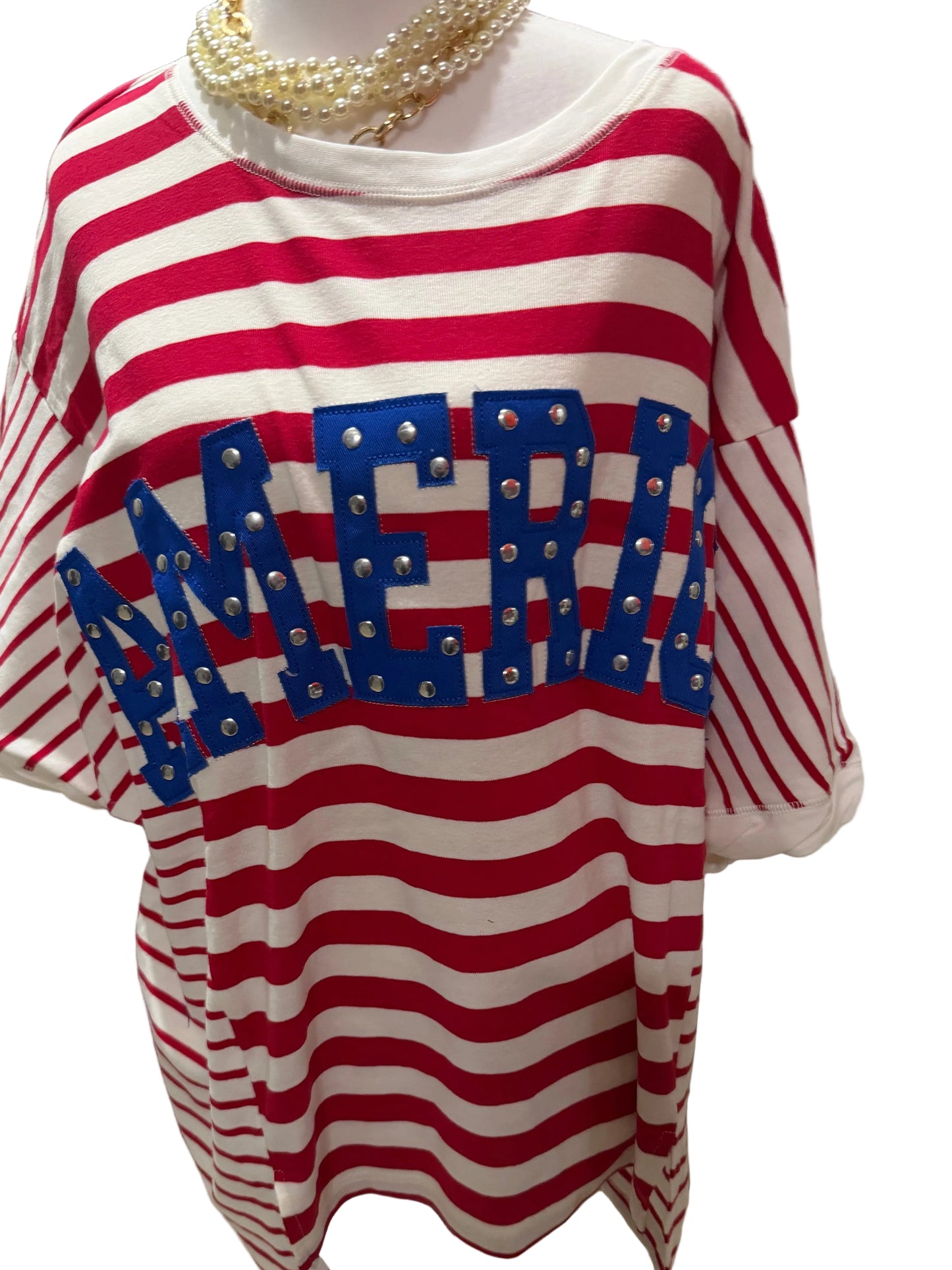 America Red White and Blue Top 4th of July. July 4th