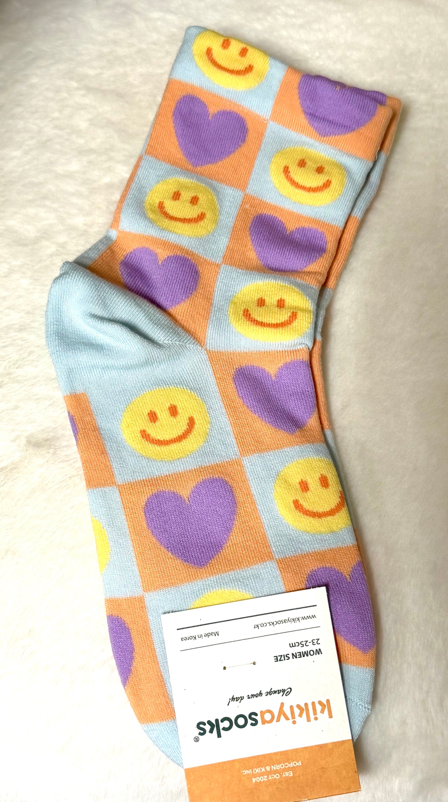 Happy Face with Hearts Socks