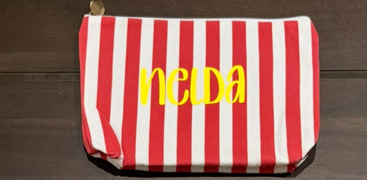 Canvas cosmetic bag