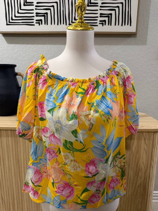 Yellow Floral Top