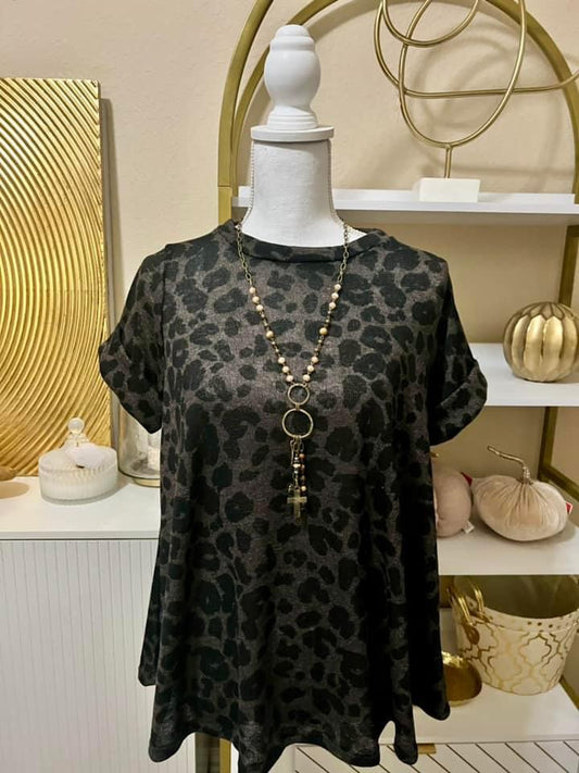 Black Leopard print blouse